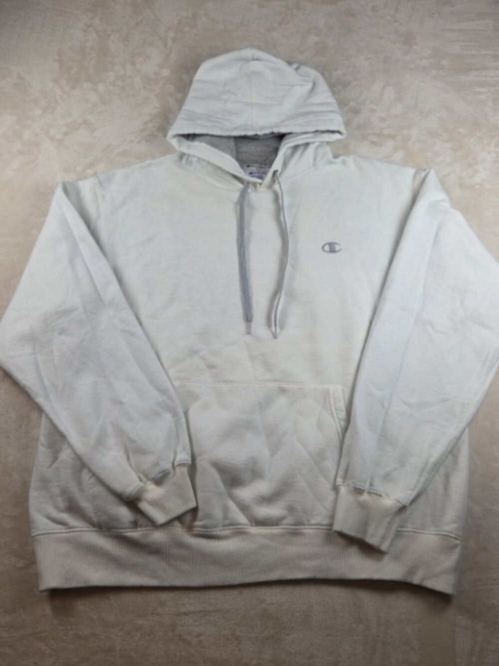 Champion Eco Authentic Hoodie – Men’s XL – White/Gray